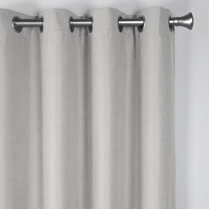 Crellin Blackout Curtain Single Panel, Silver, 52" W x 84" L