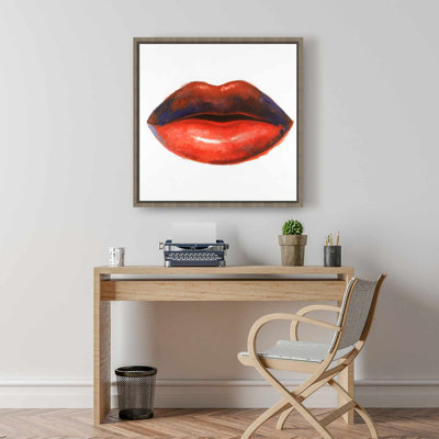 Toile rouge à lèvres rouges | Art mural mode et beauté