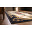 Tapis antique à motif floral art populaire américain du 19e siècle
