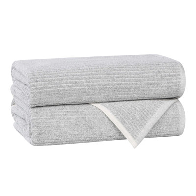 Destin Viscose Cotton Blend Medium Weight Textured Ribbed Bath Towels