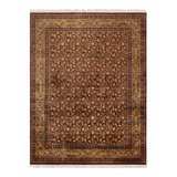 Rug & Kilim’S Modern Lavar Style Rug In Burgundy And Gold All Over Floral Pattern