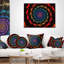 Fleur rouge spirale abstraite rouge - coussin imprimé abstrait