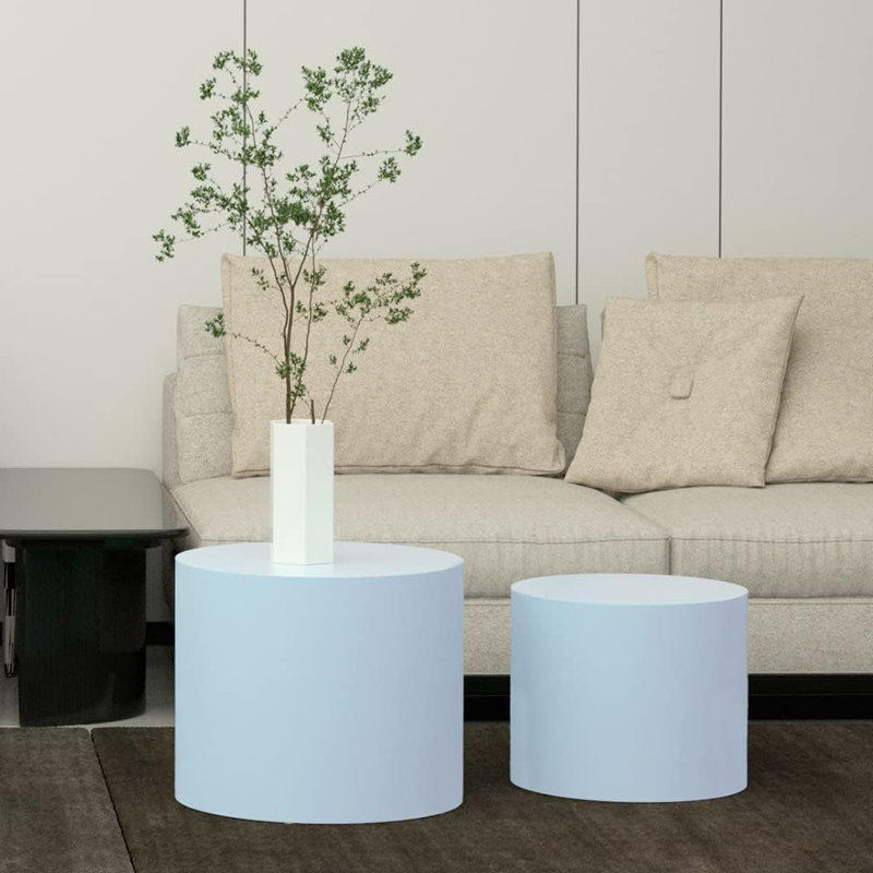 Ensemble de tables de bout Block, Bleu, H 15 po x l 18,89 po x P 18,89 po