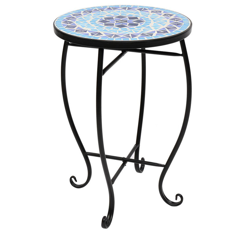 Round Metal Outdoor Side Table , 35cm cm W 35cm cm D