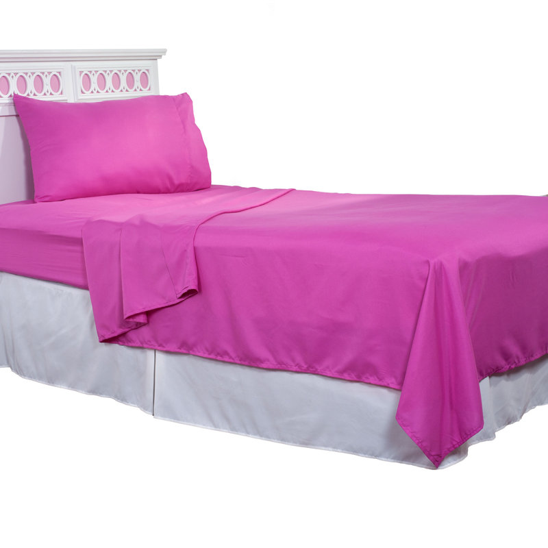 Bone Solid Full/Double Cotton Polyester Microfiber Sheet Set
