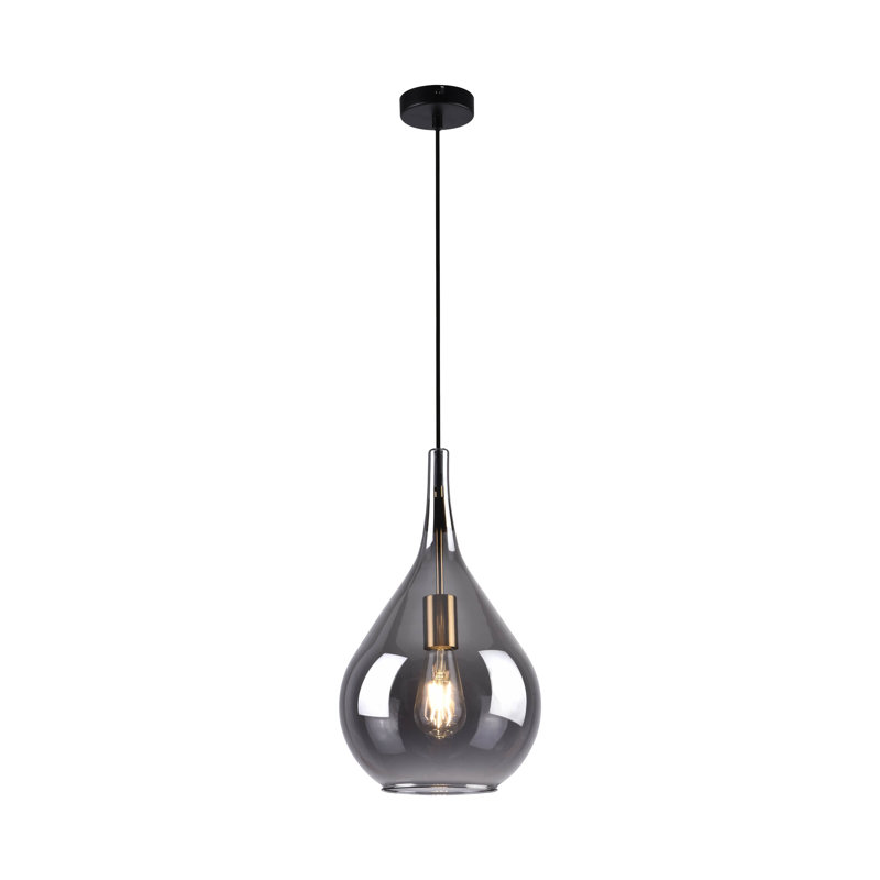 Dabrielle 1 - Light Polished Chrome Teardrop Pendant, 150 cm H x 25cm W x 25cm D