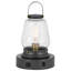 Lampe de table lanterne Jerry, abat-jour en verre bullé, ports USB, bronze foncé