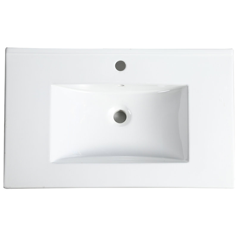 Meuble-lavabo de salle de bain en céramique 30 po - 18,31 po x 7,2 po 30,6 po, 29,21 lb, blanc, étapes d'installation rapide, fabrication rapide et captivante, finition fine