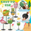 Ensemble de 5 pièces de table de plage d'été, flamants tropicaux, ananas et centres de table en bois de noix de coco pour plateau à plusieurs niveaux, manteau de cheminée, tablette et décoration de maison de campagne
