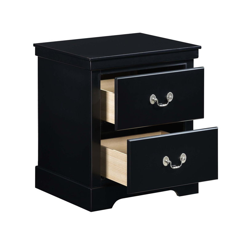 Table de chevet en bois 1Pc, Noir