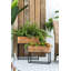 Ensemble de 2 boîtes en bois usagées avec support en fer noir, L: 21,5 x 8,5 x 23,5 po: 19,5 x 6,5 x 16 po