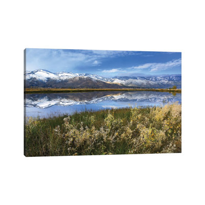 Carson Range Reflected In Washoe Lake, Nevada by Tim Fitzharris - Wrapped Canvas Print