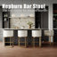 Tabouret de bar moderne, tabourets de bar à hauteur de comptoir, cuir de polyuréthane noir avec pieds en métal doré-875721303-875721301-875721302