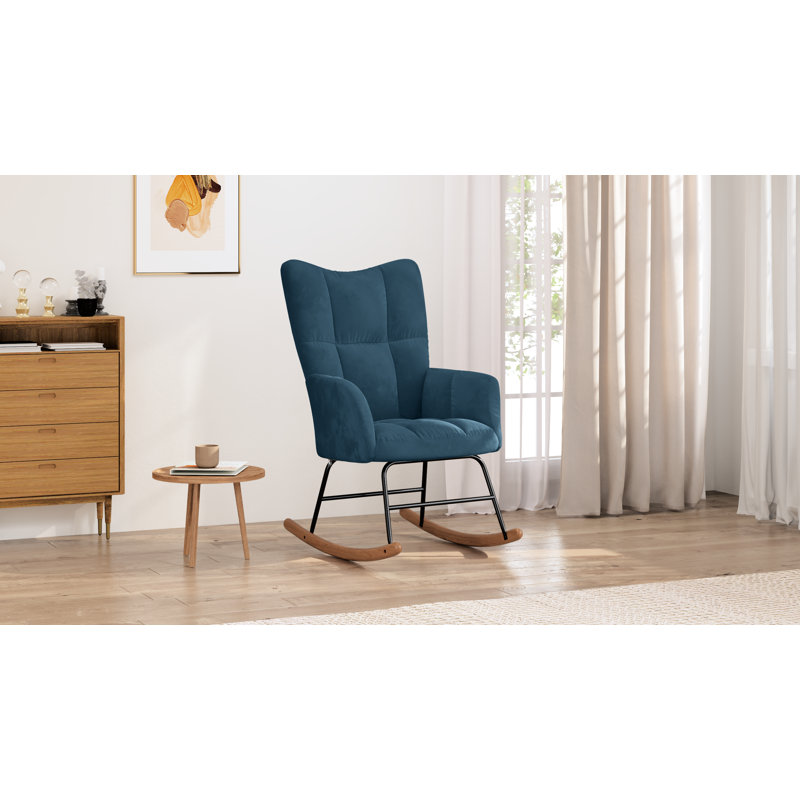 Chaise berçante Hrisula, Gris clair, Naturel