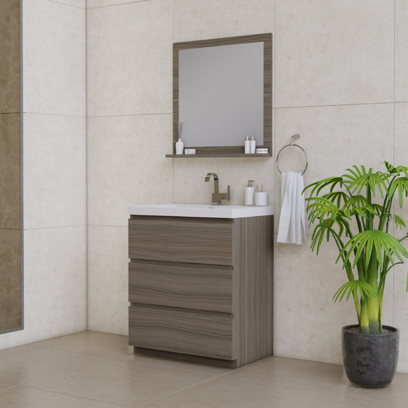 Ensemble de meuble-lavabo simple 30 po Arjina, Gris