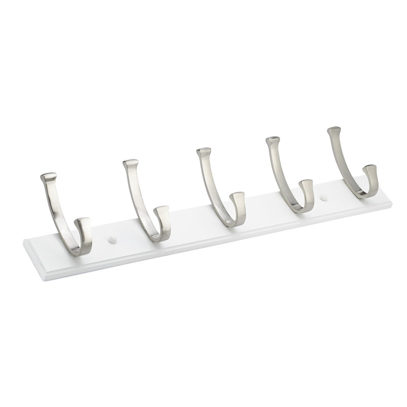 Porte-manteau mural, Blanc / Nickel Brossé