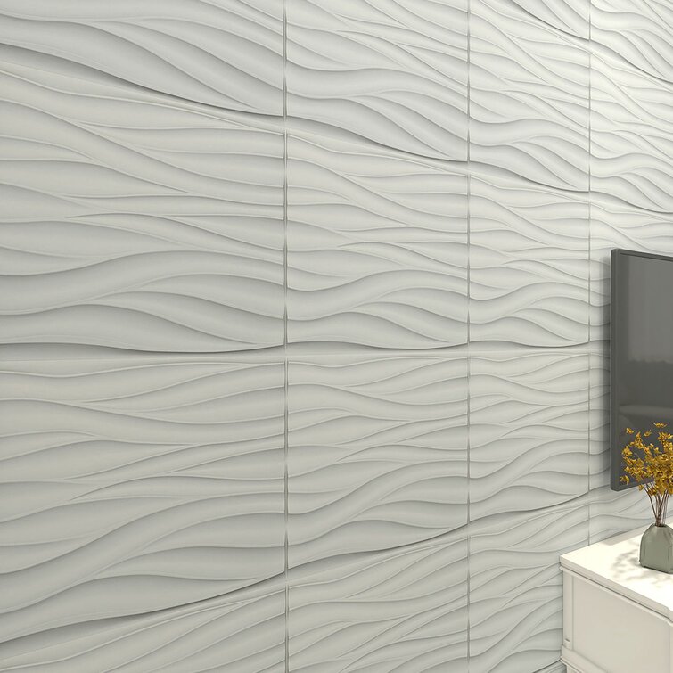 Art3dwallpanels 19.7 in. x 19.7 in. 32 sq. ft. White PVC 3D Wall