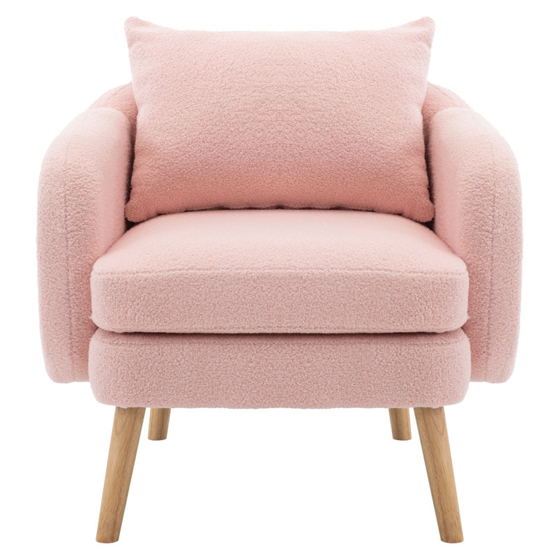 Kruse Upholstered Armchair, Pink Teddy