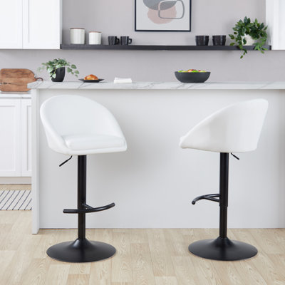 Matisse Highback Adjustable Barstool With Rounded T Footrest - Set Of 2