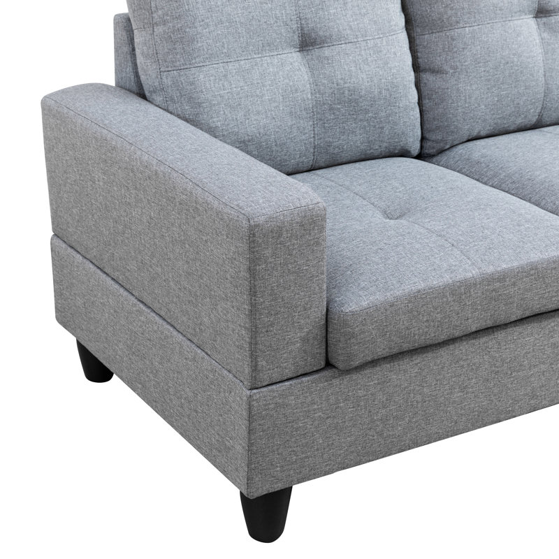 Palmer Square Upholstered Sectional, Right Hand Facing, Deep Ocean Blue