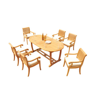 Ensemble repas 9 pièces teck Maskell