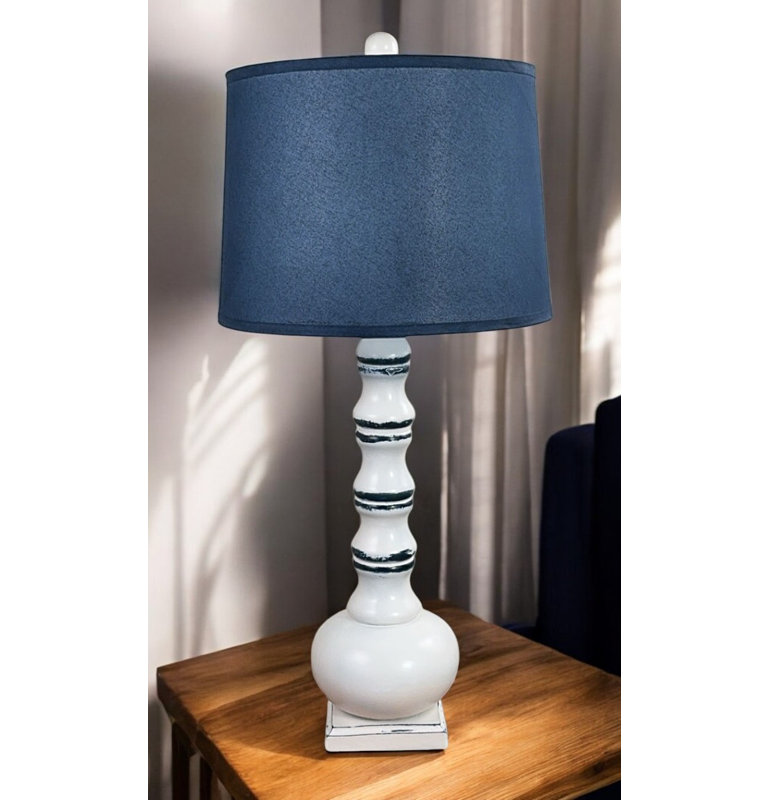 FARMHOUSE/NAVY BAMBOO TABLE LAMP