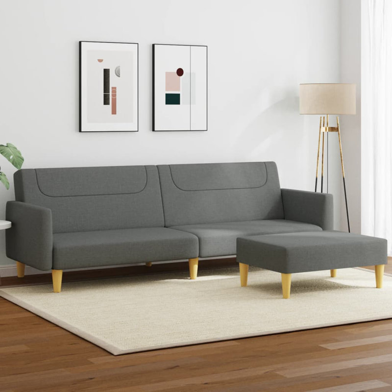 Upholstered 86.6'' Sofa, Dark Gray Fabric