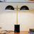 Table Lamp With On/Off Switch, Double Lamp, Faux Marble Base