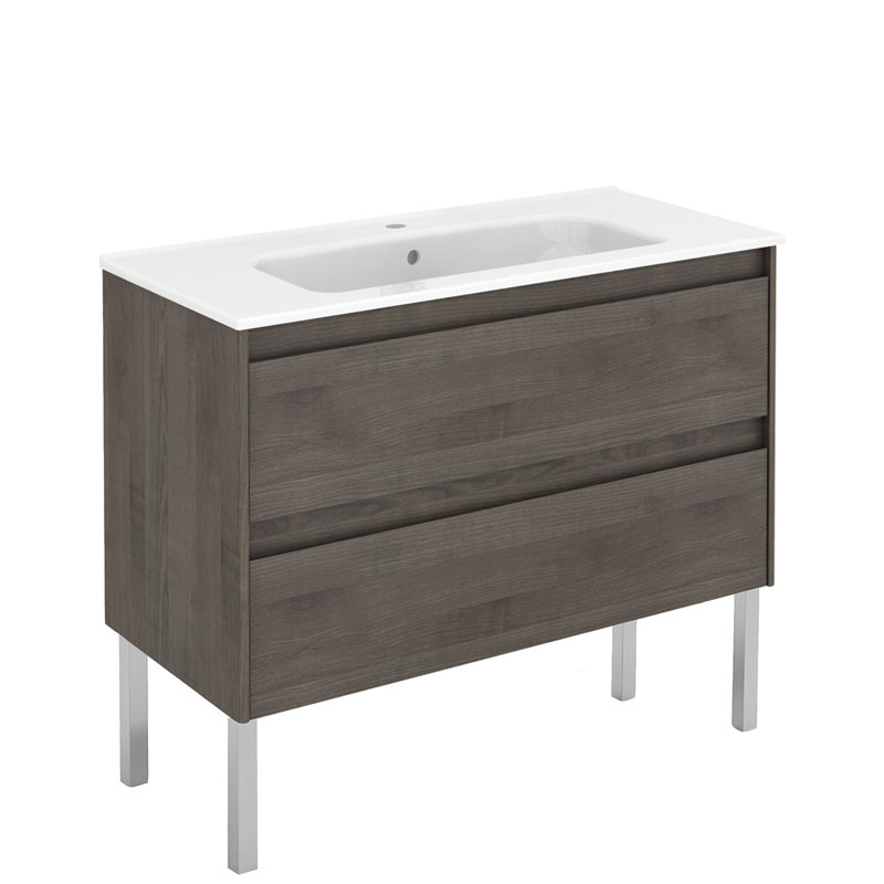 Ensemble de meuble-lavabo simple l 39,6 po x P 18,1 po x H 22,2 po Durazo, Cendre de Samara