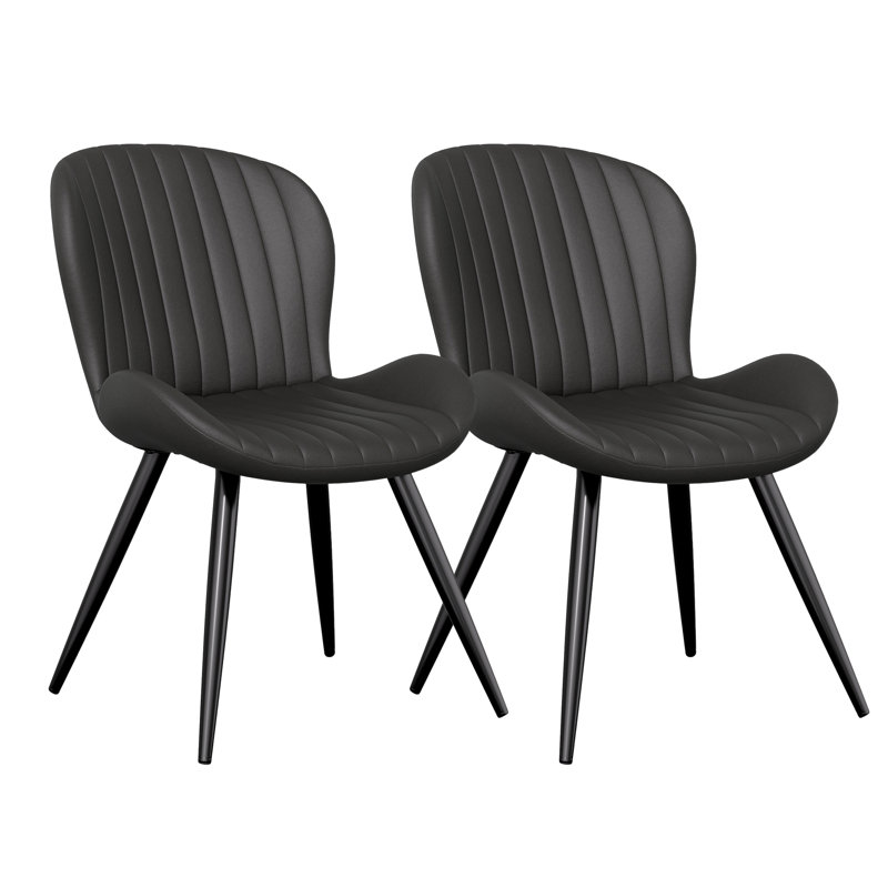 Modern Dining Chairs, Tech Fabric Upholstered Kitchen Chairs With Curved Backrest, Comfortable Dining Room Chairs For Family Meals & Guests