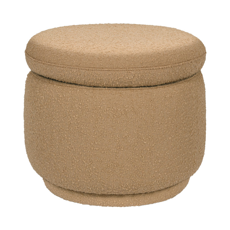 Enoki 21" Wide Round Storage Ottoman with Storage