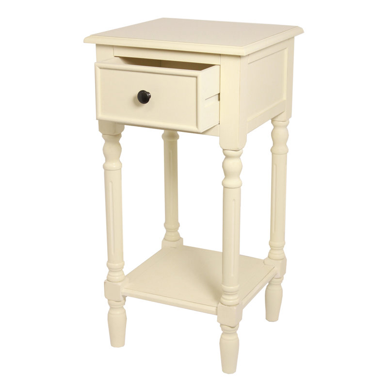 Table de bout avec rangement, Crème
