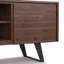 Meuble télé industriel en bois d'acacia massif l 63 po Lowry pour téléviseur de 70 po ou moins avec 2 armoires et tablette ouverte-1430195870