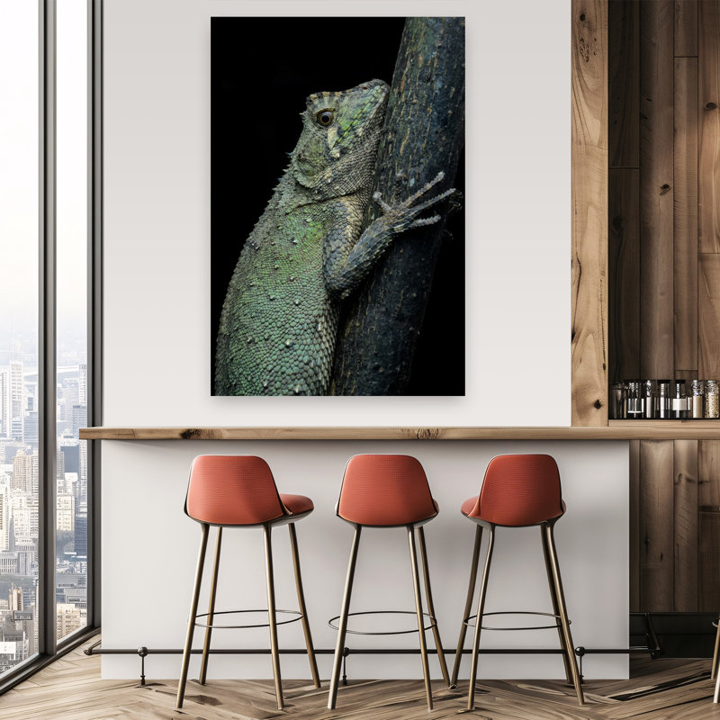 Green Forest Lizard Abstract Lizard Forest Nature Wall Art Print by Nguyen Trung Dung - Print, 152.4cm H x 101.6cm W