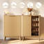 Range-chaussures avec portes et tablettes réglables, naturel | Armoire de rangement moderne en bois pour vestibule, vestibule et appartement, réduisant l'encombrement et l'accumulation de poussière
