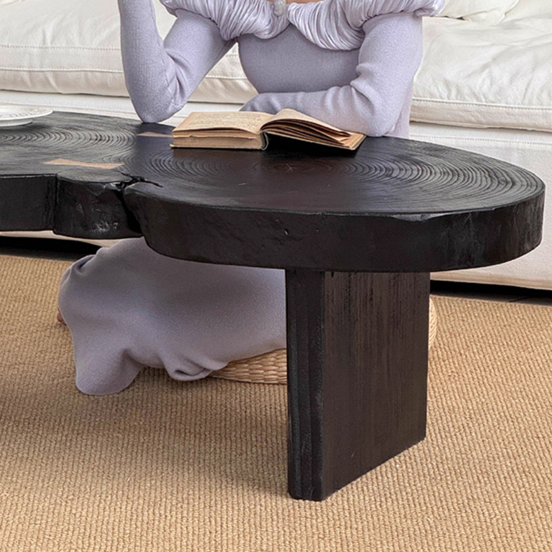 Wabi-sabi solid wood custom-shaped coffee table