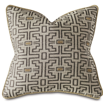 Monogram Embroidered Feather Throw Pillow