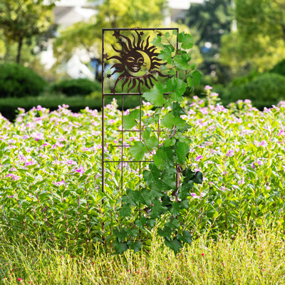 48"H Metal Sun Garden Trellis, Garden Stake