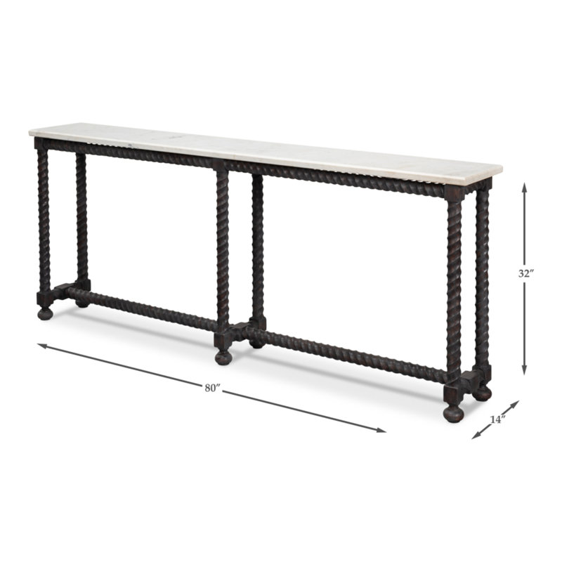 Barley 80'' W Marble Console Table