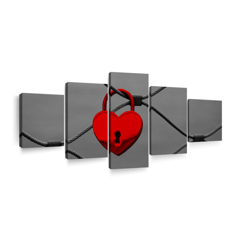 Reproduction d'art sur toile Heart Lock Pop, H 55 po x l 24 po x P 1,25 po