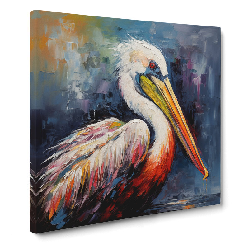 Pelican Palette Knife Painting No.1 - Wrapped Canvas