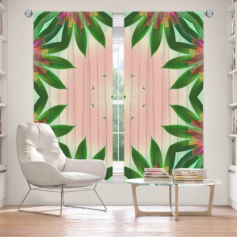 Paire de rideaux obscurcissant en polyester Gilcrest, Vert/rouge, L 40 po x L 82 po