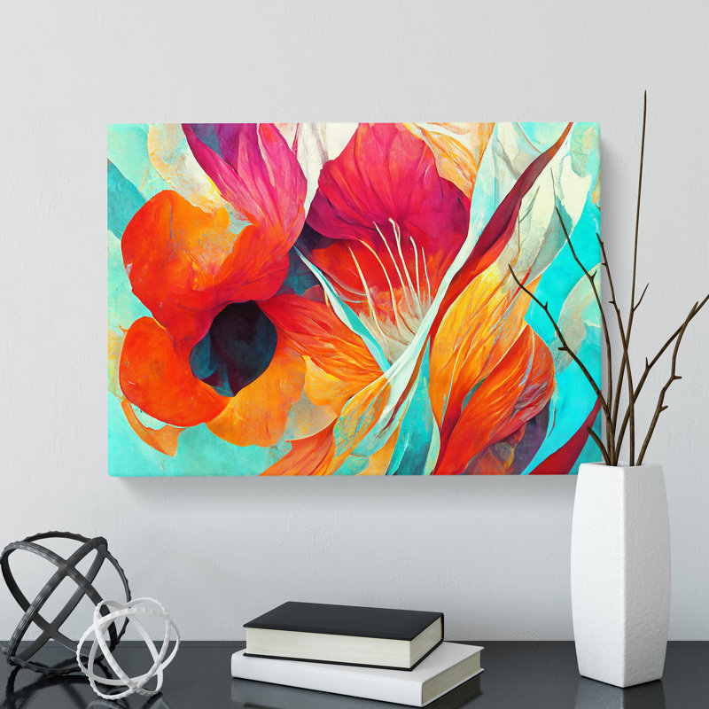 Modern Abstract Flowers Vol.4 - Wrapped Canvas, 35cm H x 50cm W x 3cm D