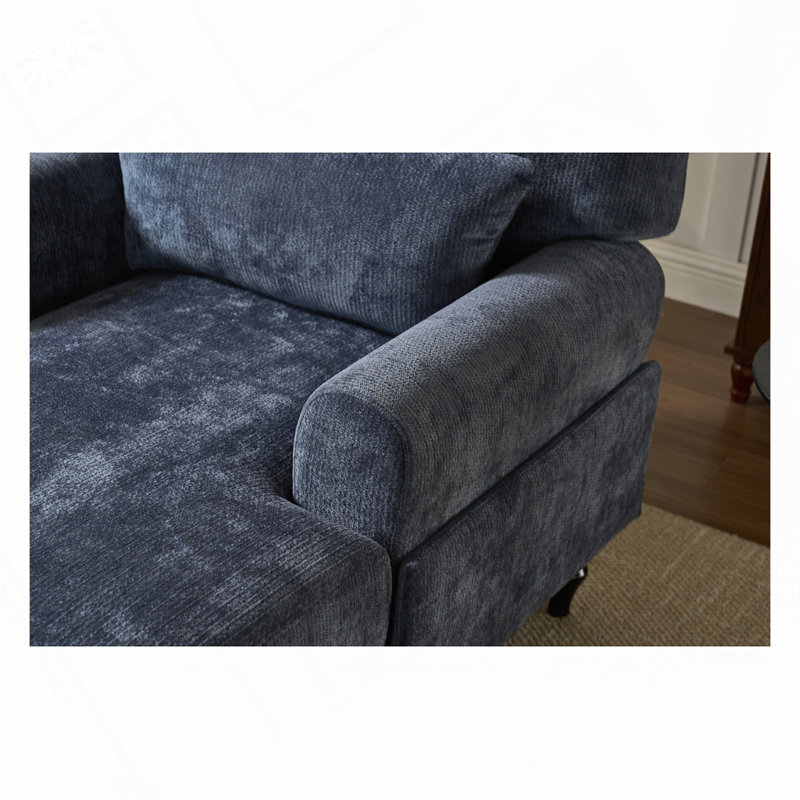 Chaise longue d'intérieur rembourrée, Bleu