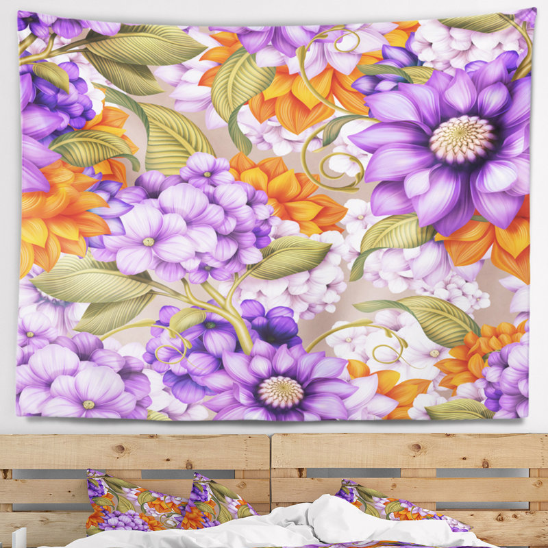 Tapisserie à motif floral sans soudure, H 32 po x l 39 po