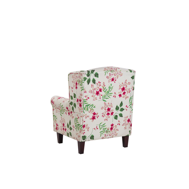 Kristin Upholstered Wingback Chair with Footstool
