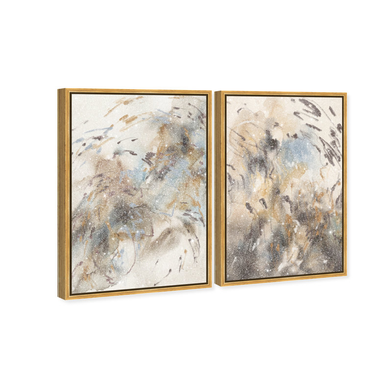 Mindfulness Set Set by Oliver Gal, 110"H x 74"W, Gold Floater Frame