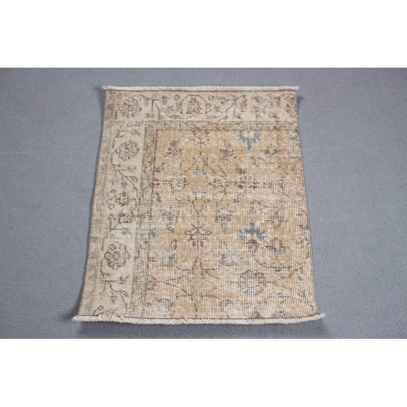 Handwoven Small Green Turkish Rug with Knotted Oriental Design for Versatile Use in the Home
