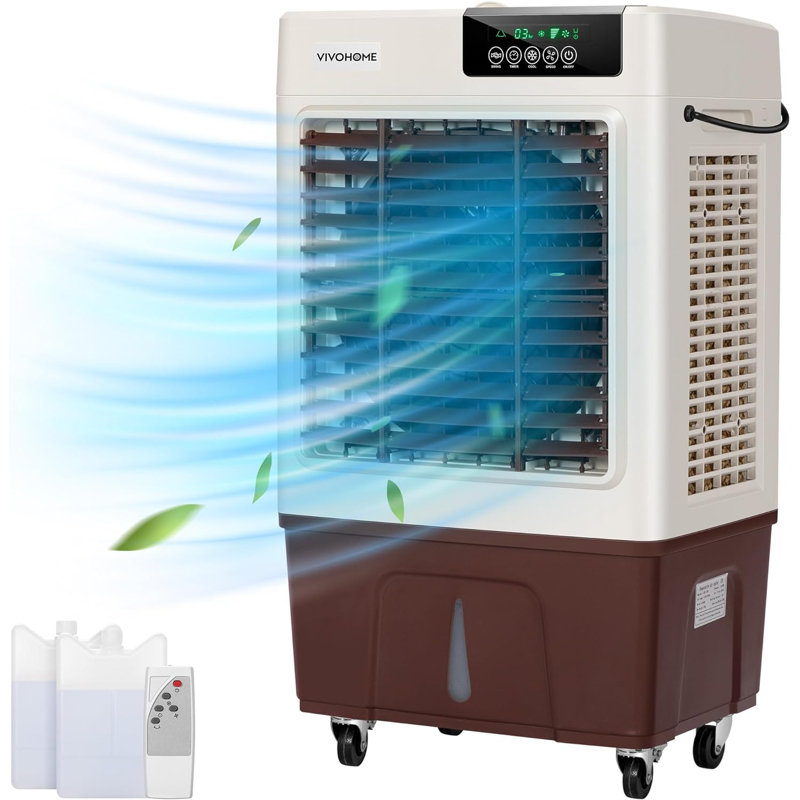 Compact White Portable Evaporative Cooler with Remote Control