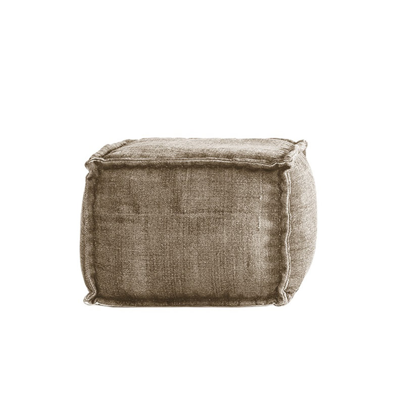 Excelsior 60cm Wide Rectangle Solid Colour Pouffe Ottoman, Brown Sand